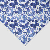 Papier Mousseline Papillons Aquarelle Indigo (Détail)
