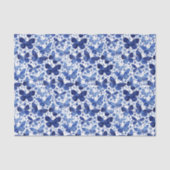 Papier Mousseline Papillons Aquarelle Indigo (Recto)