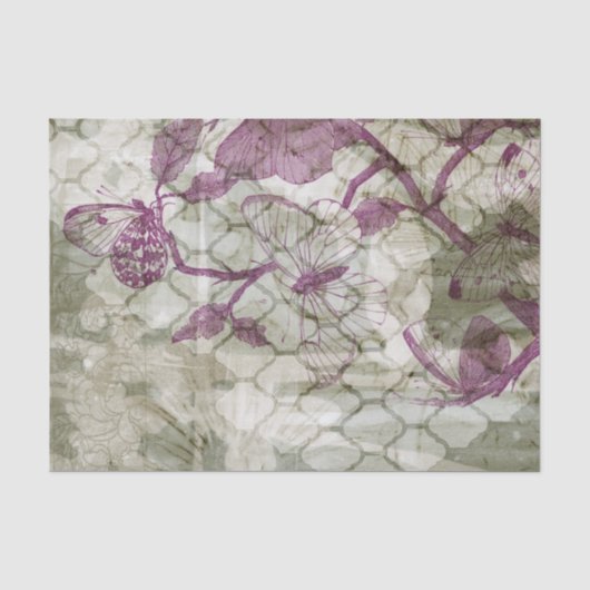 Papier Mousseline Papillons arabes IV (Recto)