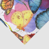 Papier Mousseline Papillons avec fond de peinture Abstrait Découpage (Détail)