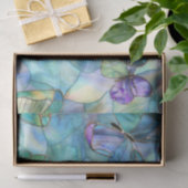 Papier Mousseline Papillons bleu pourpre turquoise (Cadeau)