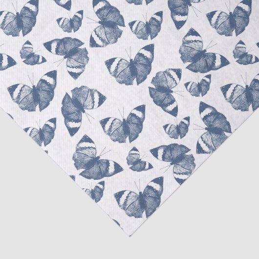 Papier Mousseline Papillons bleus (Détail)