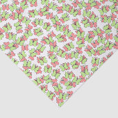 Papier Mousseline Papillons coralliens et verts (Détail)