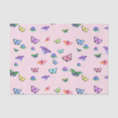 Papier Mousseline Papillons D'Aquarelle À Hydrangée (Recto)