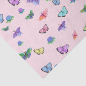 Papier Mousseline Papillons D'Aquarelle À Hydrangée (Détail)