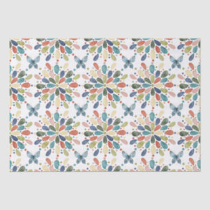 Papier Mousseline Papillons d'aquarelle et fleurs Abstraites