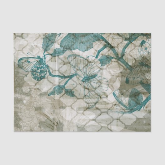Papier Mousseline Papillons d'arabesque VI (Recto)
