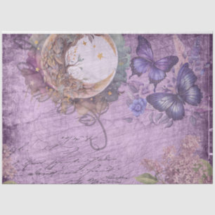 Papier Mousseline Papillons de lune à papillon pourpre Fleurs Lilac