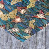 Papier Mousseline Papillons d'or Vitrail Art Nouveau Fleurs