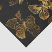 Papier Mousseline Papillons dorés sur fond noir (Détail)