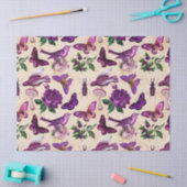 Papier Mousseline Papillons et champignons d'Oiseaux mauves Découpag (Artisanat)