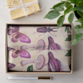 Papier Mousseline Papillons et champignons d'Oiseaux mauves Découpag (Cadeau)