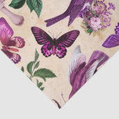 Papier Mousseline Papillons et champignons d'Oiseaux mauves Découpag (Détail)
