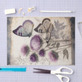 Papier Mousseline Papillons et chardons (Artisanat)