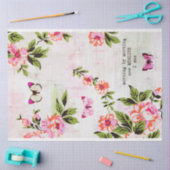 Papier Mousseline Papillons et décantation à grains floraux (Artisanat)