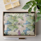 Papier Mousseline Papillons Et Fleurs (Cadeau)