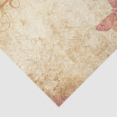 Papier Mousseline Papillons et fleurs de style victorien (Détail)