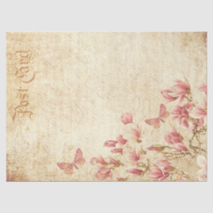 Papier Mousseline Papillons et fleurs de style victorien