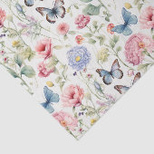 Papier Mousseline Papillons et fleurs en bois rose Découpage (Détail)