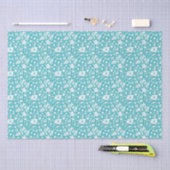 Papier Mousseline Papillons Et Fleurs Sur Aqua (Artisanat)