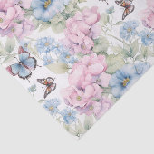 Papier Mousseline Papillons et fleurs violets et bleus Découpage (Détail)