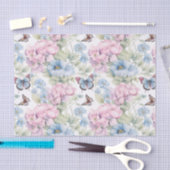 Papier Mousseline Papillons et fleurs violets et bleus Découpage (Artisanat)