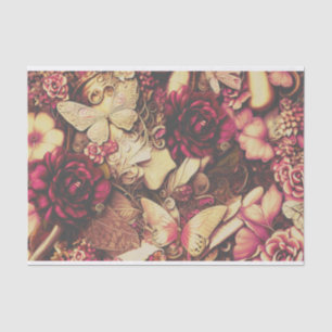 Papier Mousseline Papillons Et Roses De Collage Décoratifs