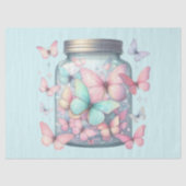 Papier Mousseline Papillons Fantaisistes dans un Pot (Recto)