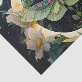 Papier Mousseline Papillons, Fleurs et Lune (Détail)