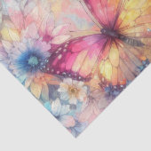 Papier Mousseline Papillons floraux d'aquarelle vintage (Détail)