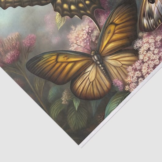 Papier Mousseline Papillons métalliques Découpage (Détail)