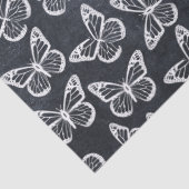 Papier Mousseline Papillons mignons Élégant Motif chic gris blanc (Détail)