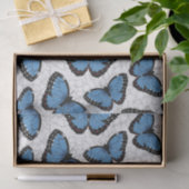 Papier Mousseline Papillons morpho bleu (Cadeau)