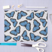Papier Mousseline Papillons morpho bleu (Artisanat)