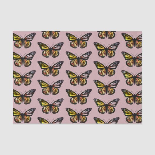 Papier Mousseline Papillons Motif d'aquarelle cadeau (Recto)