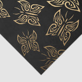 Papier Mousseline Papillons Motif Gold Noir (Détail)