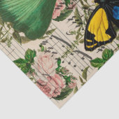 Papier Mousseline Papillons, musique et découpage Feuilles (Détail)