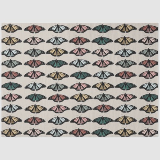 Papier Mousseline Papillons neutres modernes Motif de jardin (Recto)