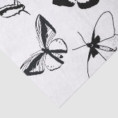 Papier Mousseline Papillons Noir et Blanc (Détail)