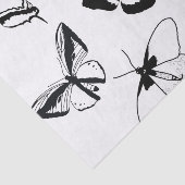 Papier Mousseline Papillons noirs et blancs (Détail)