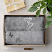 Papier Mousseline Papillons noirs et blancs (Cadeau)