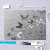 Papier Mousseline Papillons noirs et blancs (Artisanat)