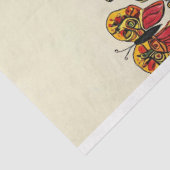 Papier Mousseline Papillons Peinture style art populaire Découpage (Détail)