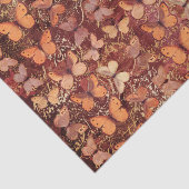 Papier Mousseline Papillons romantiques orange et écriture manuscrit (Détail)