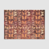 Papier Mousseline Papillons romantiques orange et écriture manuscrit (Recto)