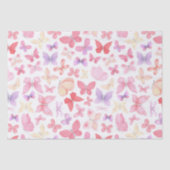 Papier Mousseline Papillons rose violet jaune (Recto)
