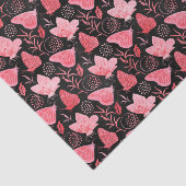 Papier Mousseline Papillons roses et noirs (Détail)