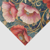 Papier Mousseline Papillons rouges et roses dorés, motif Allover (Détail)