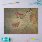 Papier Mousseline Papillons se frottant sur l'ancien script (Artisanat)