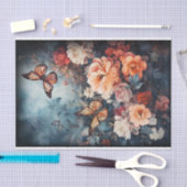 Papier Mousseline Papillons vintages et fleurs Découpage (Artisanat)